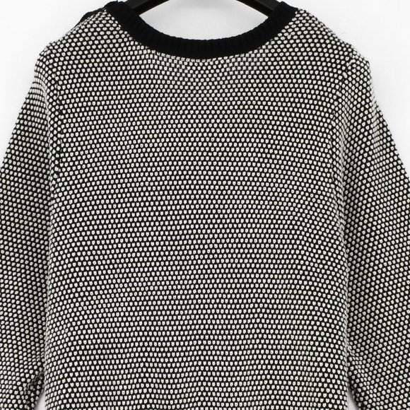 Charter Club Women Plus Button Trim Crewneck Fitted Long Sleeve Sweater Black - Picture 6 of 7